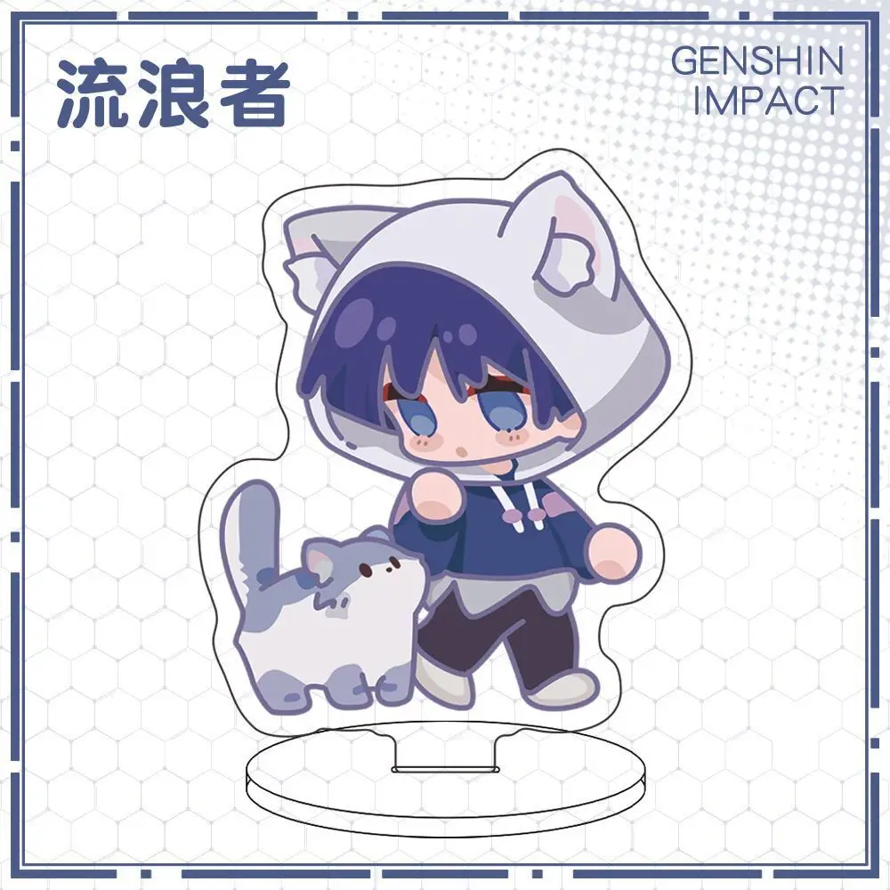 New Genshin Impact Tartaglia Wanderer Neuvillette Xiao Acrylic Characters Standing Model Plate Desk Display Ornament Mini Stands