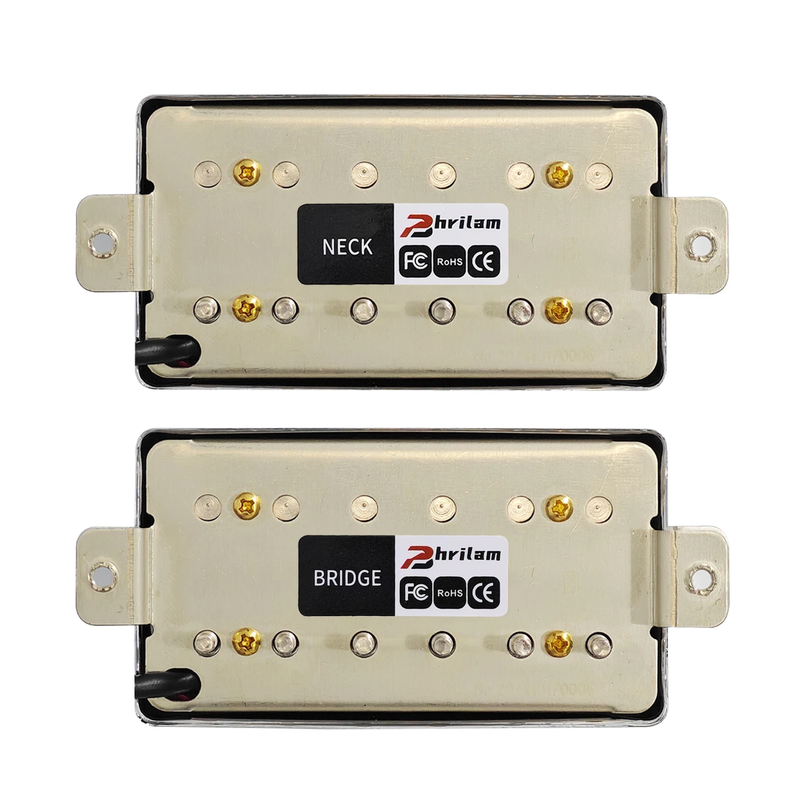 Phrilam Pro LP  Vintage Alnico 5 Covered Humbucker Neck Bridge Pickups Set  7.6/8.8K for LP Style Electric Guitar