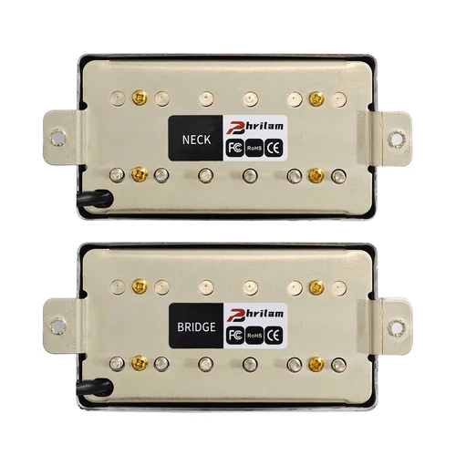 Imagen 2 del producto Phrilam Pro LP Vintage Alnico 5 pastillas de puente de cuello Humbucker cubiertas 7,6/8,8 K para guitarra eléctrica estilo LP