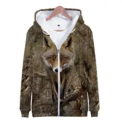 Hoodies Camouflage Animal 3D Printed Zipper Sweatshirts Boys Girls Sweatshirt Kids Fashion Oversized Hoodie Children Tracksuits
