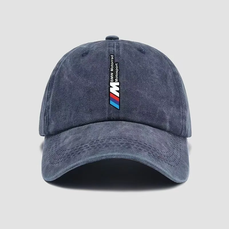 For BMW M Power Baseball Caps Vintage Unisex Cotton Sport Solid Washed Denim Hat Outdoor Sunshade Cap Women Men Car Accessories