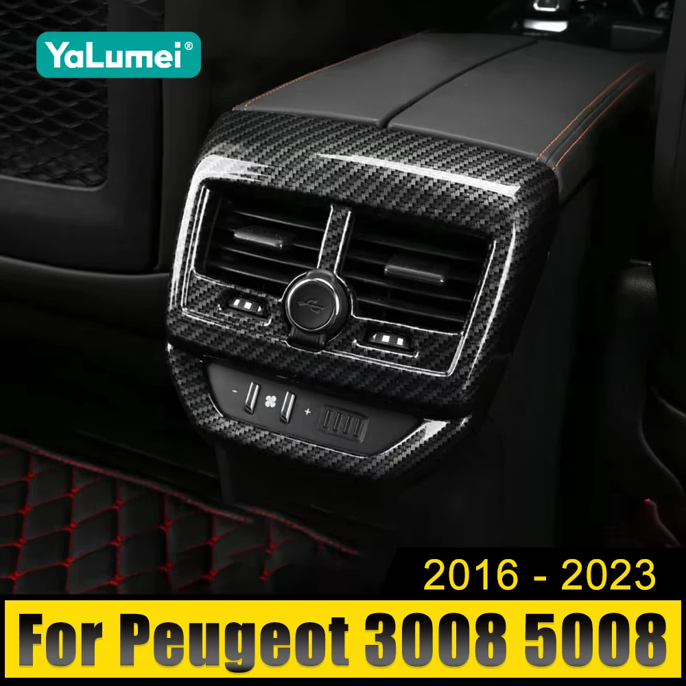 

For Peugeot 3008 5008 GT 2016 2017 2018 2019 2020 2021 2022 2023 Hybrid Car Rear Air Conditioning Vent Outlet Cover Trim Sticker