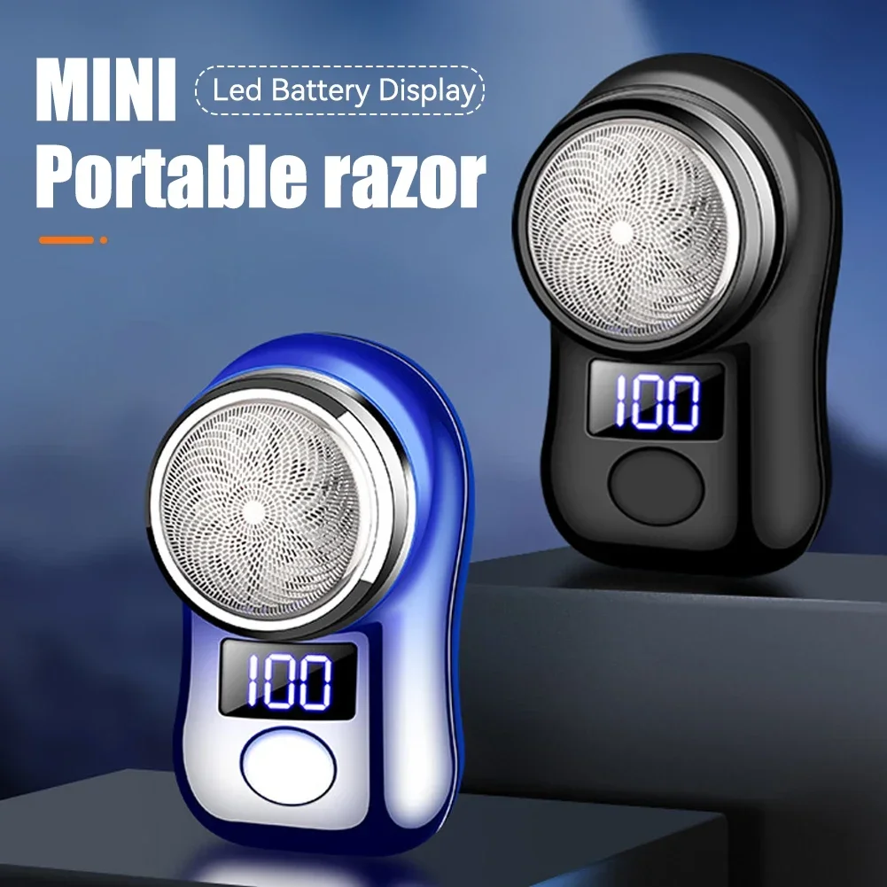 Elektrisch scheerapparaat met digitaal display Waterdicht mini-reis-elektrisch scheerapparaat met led-batterijdisplay USB voor mannen voor baard