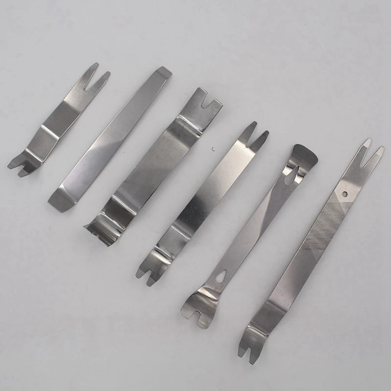 12 Pcs Set Silver Stainless Steel Car Radio Removal Tool Car Door Clip Panel Audio Stereo Dismantle Pry Tool