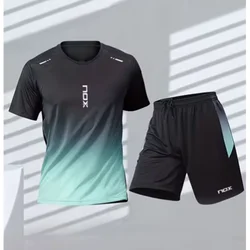 NOX Men's Sports T-shirt Summer Men's Tennis Sportswear 3D Printed Short-sleeved Crew Neck T-shirt Football/badminton Sports Top