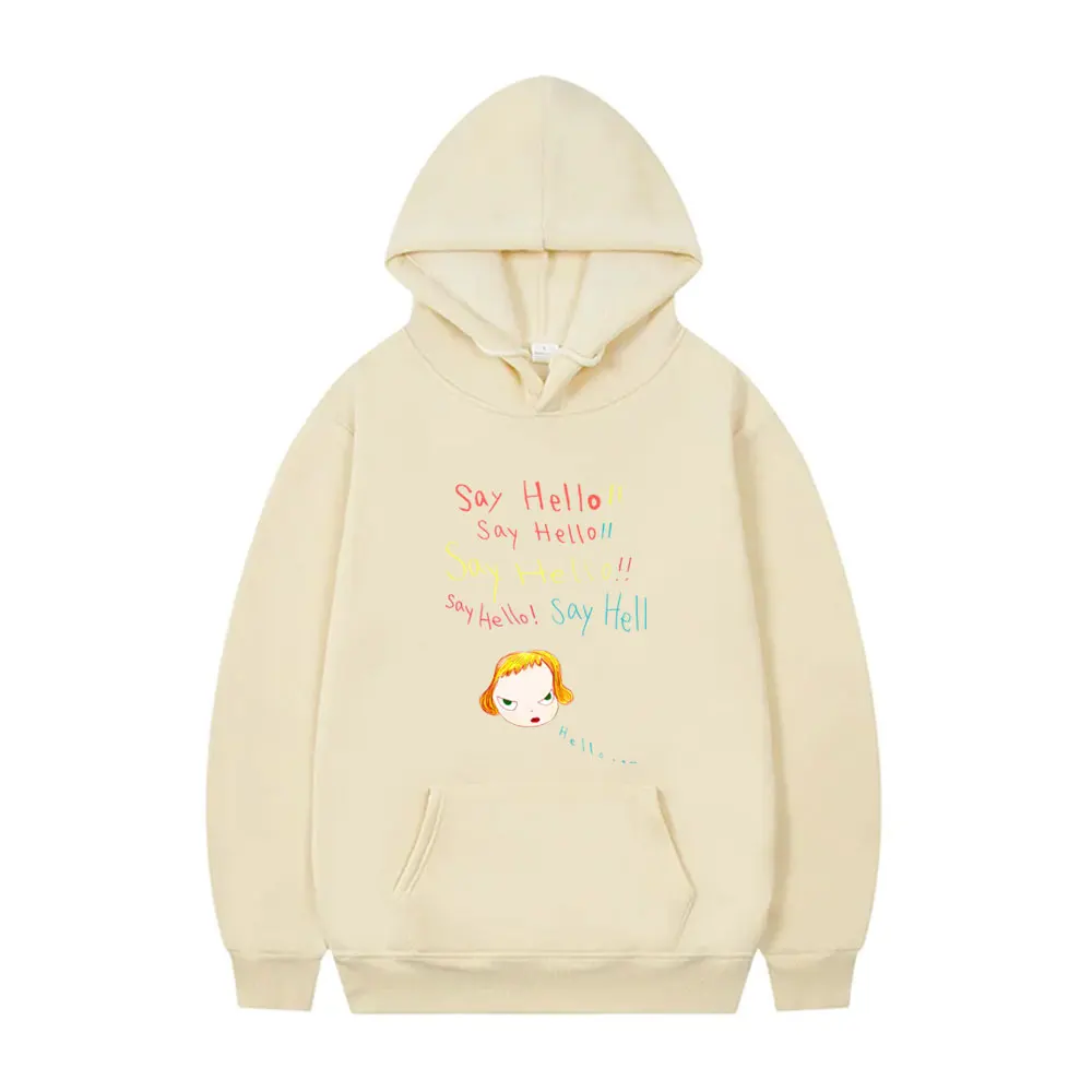 

Hot Yoshitomo Nara Say Hello Funny Meme Hoodie Men Women Casual Versized Pullover Hoodies Unisex Y2k Art Aesthetic Streetwear