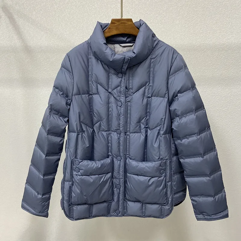 جديد وصول 90% الأبيض بطة أسفل الأزياء الدافئة ضوء عارضة الإناث سترة المرأة أزياء قصيرة الشتاء سترة منفوخة #4