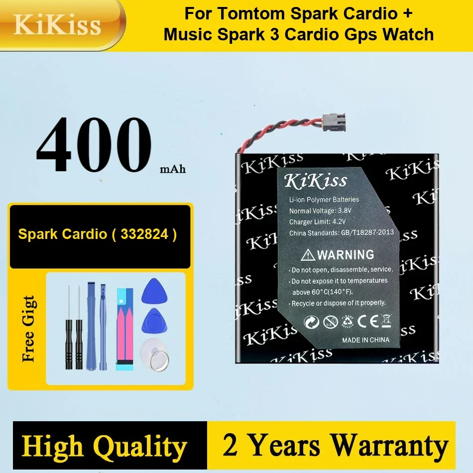 

Аккумулятор 332824 230 мАч для TomTom Spark 3 Cardio + Music GPS Watch Аккумулятор 2-проводной разъем Высококачественные аккумуляторы Гарантия + НЕТ