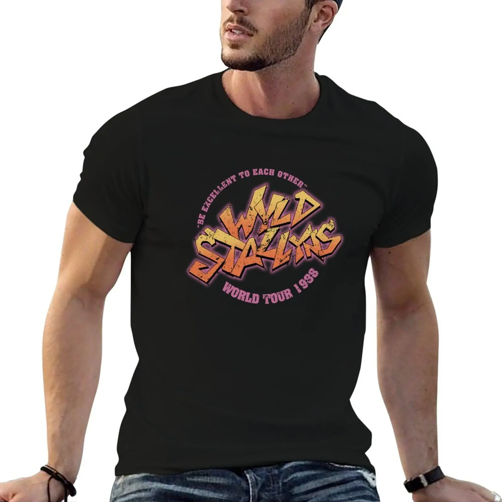 Wyld Retro Funny Tour Stallyns 80s movies T-Shirt custom shirt graphic shirts anime street wear Men's t-shirt