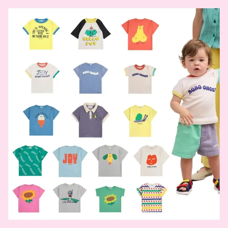 

2025SS New BC Children's Clothing Boys and Girls Cartoon Printed Short Sleeved T-shirt