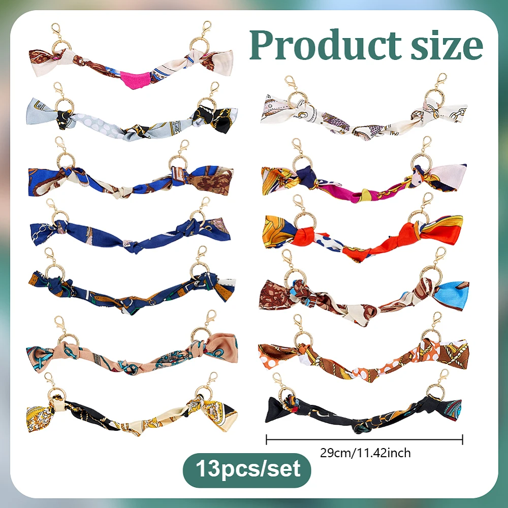 13 Styles Silk Trucker Hat Chains 11.4 Inch Silk Scarf Style Hat Charms Detachable Baseball Cap Charms
