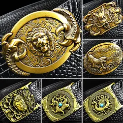 Ceinture en cuir à motif de dragon chinois pour hommes, ceinture d'affaires décontractée, ceinture en jean de luxe, ceinture à motif crocodile, mode pour jeunes hommes, haute qualité