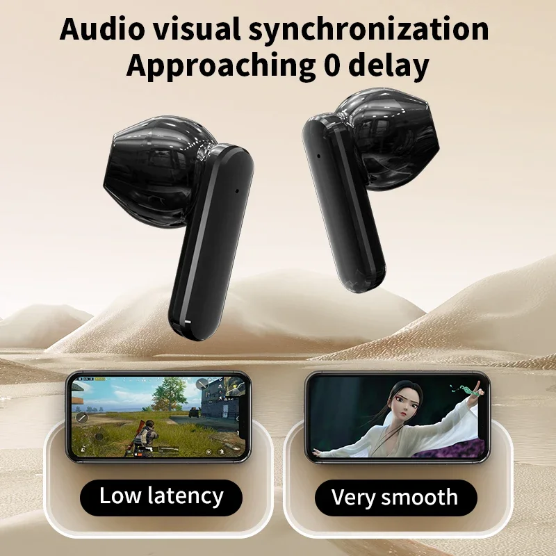 YX28 BT 5.4 earphone TWS mini sports digital display ENC earbuds full color touch screen ANC noise gaming low delay headphones