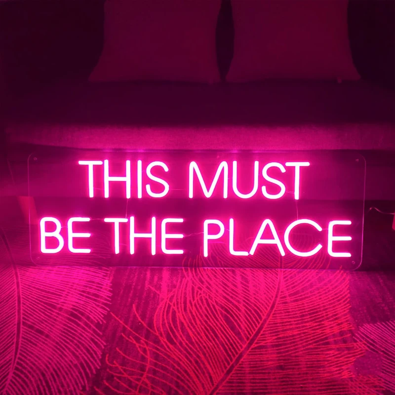 

This Must Be The Place Neon Sign Light for Wall Hanging Decor 50*18cm Led Backboard Flex Night Light Sign Art Bedroom Ornament