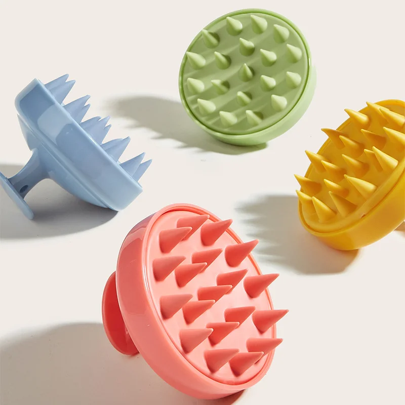 Wet & Dry Silicone Hair Massage Brush, Universal for Adults & Babies, Soft Scalp Cleaner, Home Bath Care