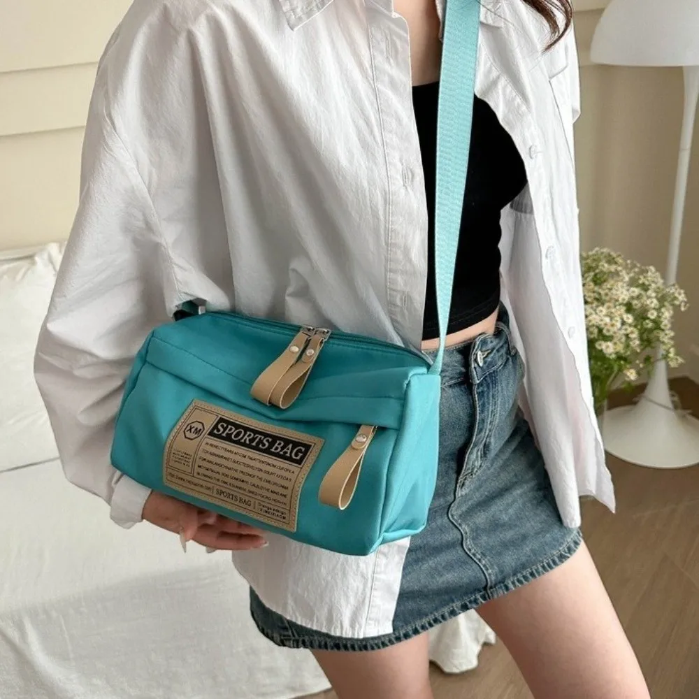 

Lightweight Oxford Crossbody Bag Adjustable Korean Style Single Shoulder Pillow Bag Solid Color Multi-pocket Messenger Bag
