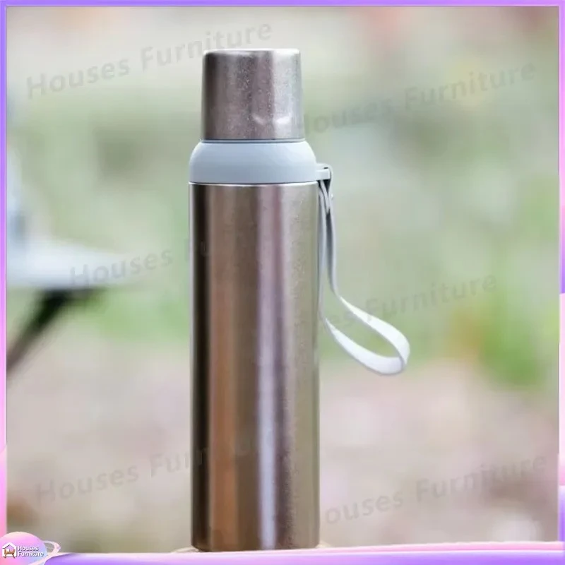 800ml Titanium Water Bottle Double Wall Vacuum Insulated Thermos Flask Outdoor Camping Sports Portable Leakproof Eco Friendly