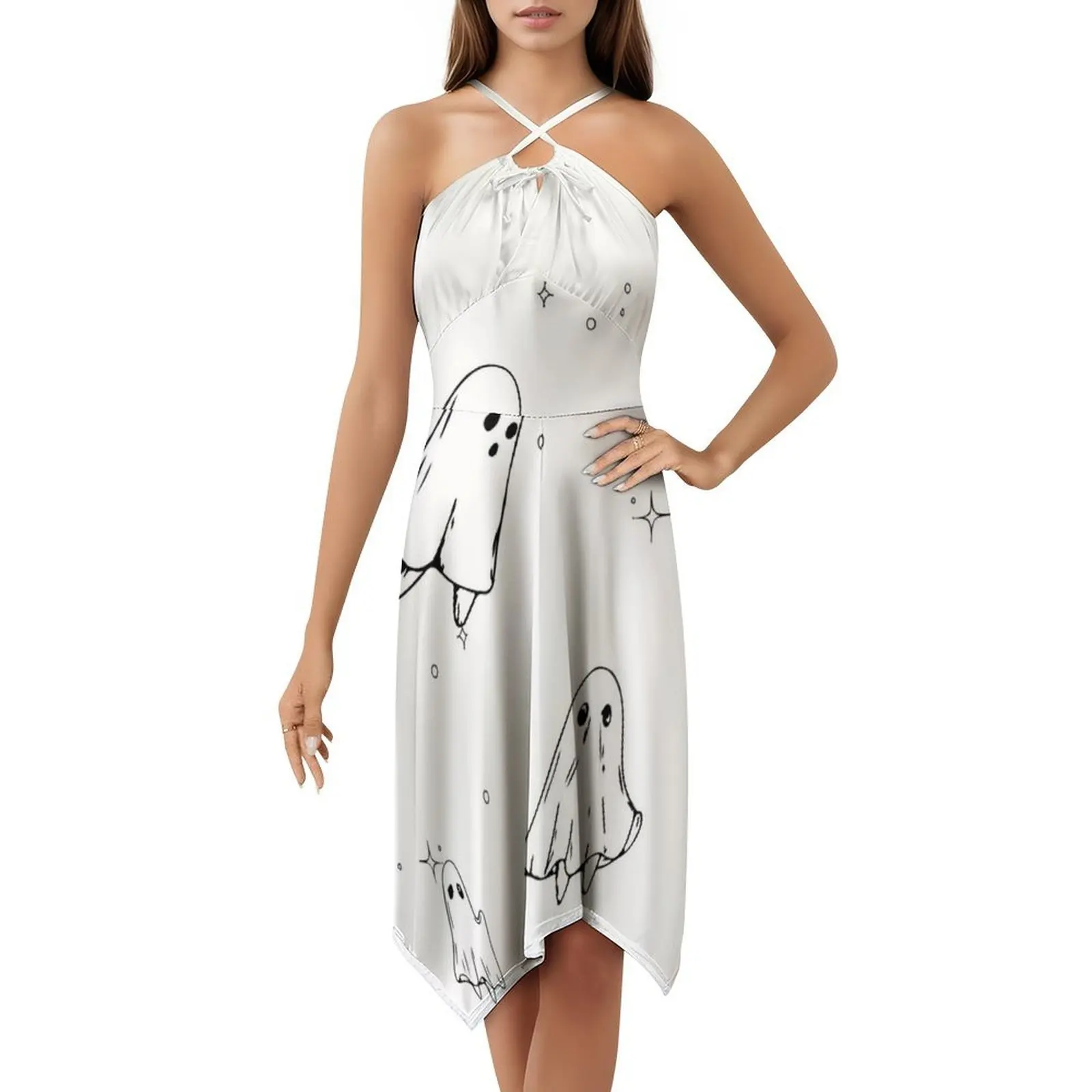 فستان بوهيمي عتيق من الدرج إلى السماء بأكمام منتفخة أو خيارات بدون أكمام للنساء فستان شبح حكاية فوكلور #5