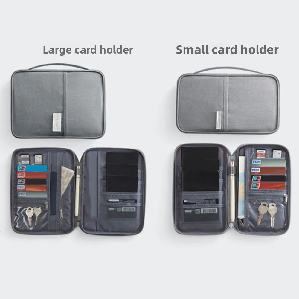 جواز السفر كليب سعة كبيرة حقيبة جواز السفر محفظة محمولة محفظة سفر متعددة الوظائف حامل بطاقة بطاقة حقيبة التخزين الرجال #5