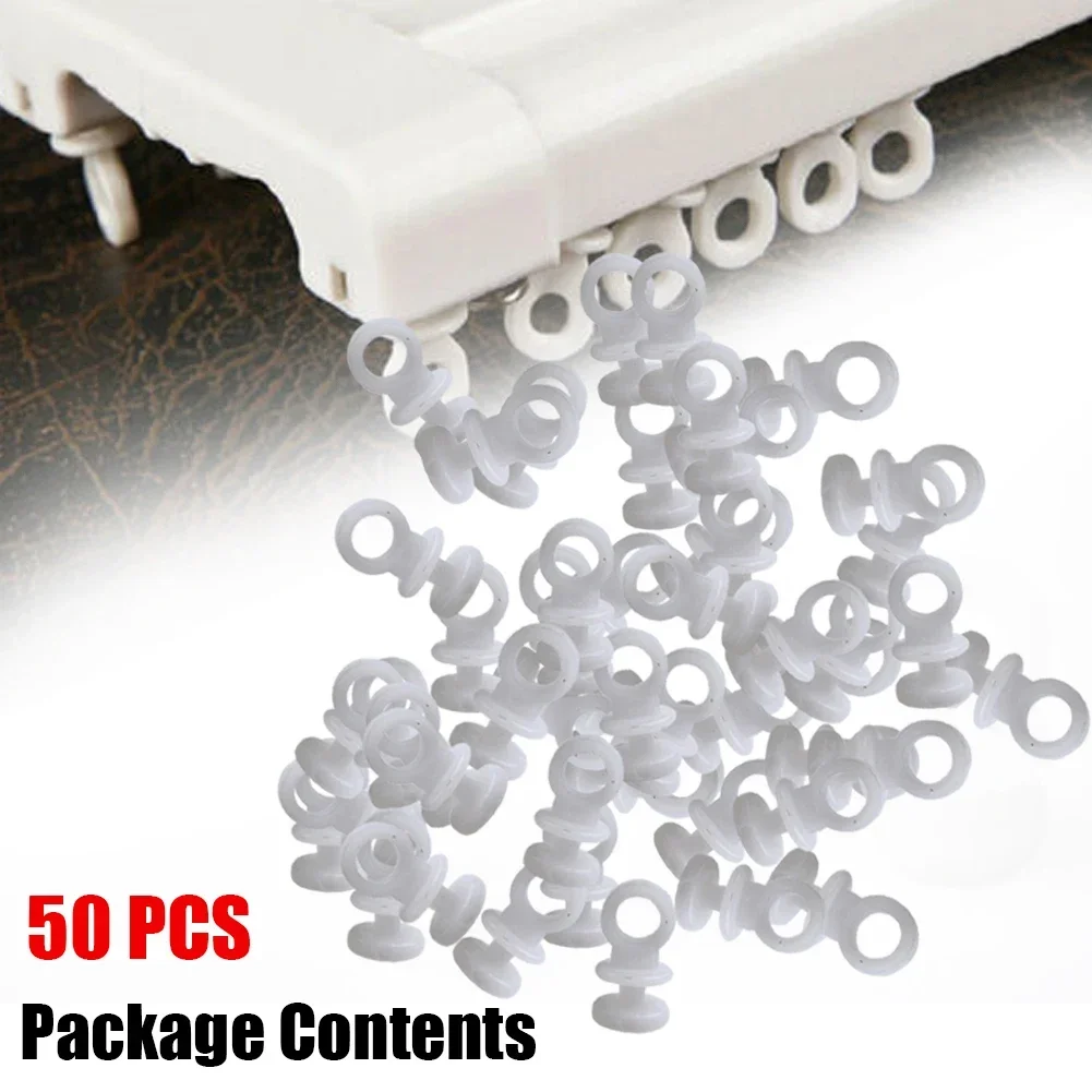 50pcs Curtain Track Hooks Runner White Modern Style Fit For Camper Van Motorhome Caravan Boat Curtain Track Gliders Runners