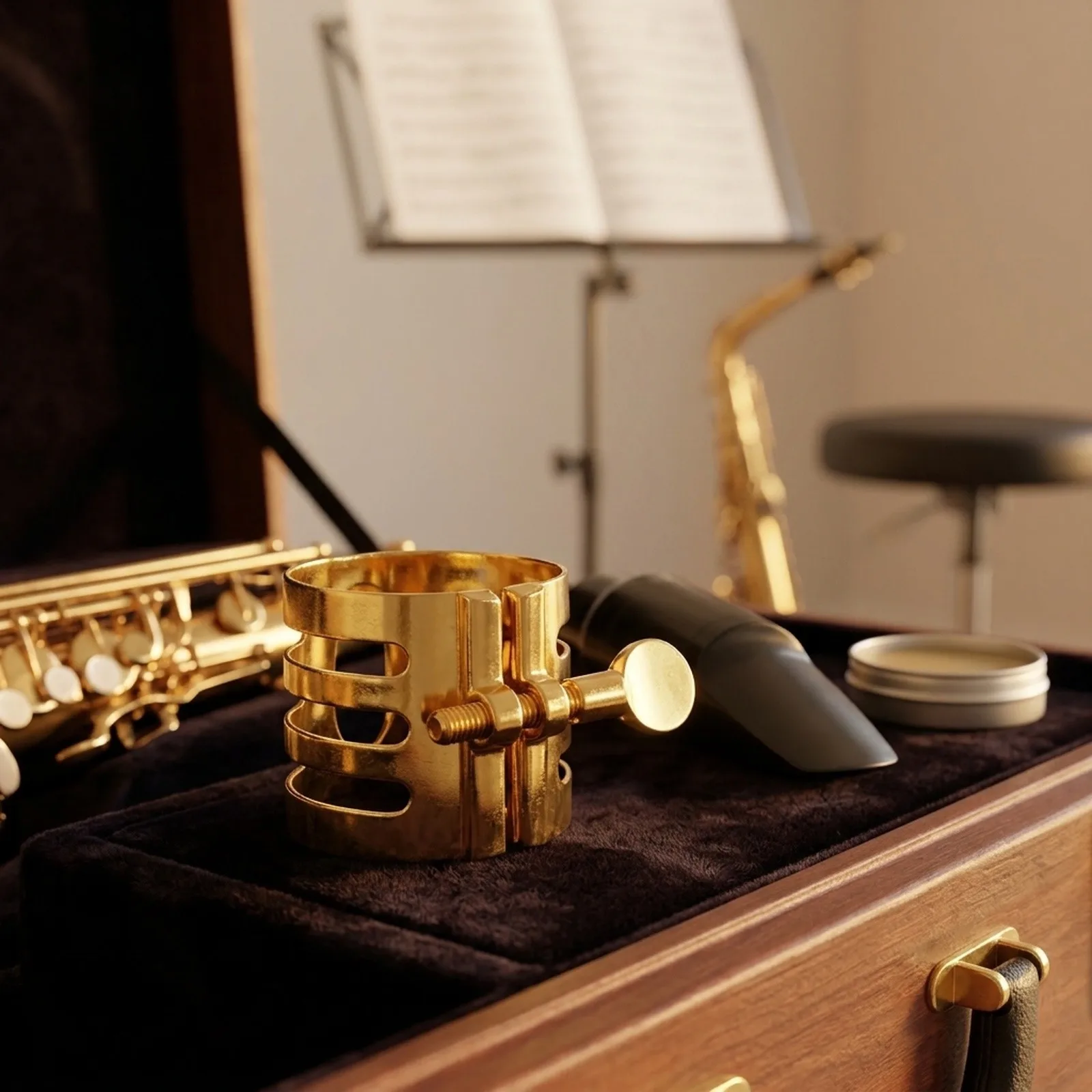 Mouthpiece Clamp Reed Soprano Alto Tenor Sax Clarinet Part Reed Replacement Exquisite Metal Saxophone Accessory Sound
