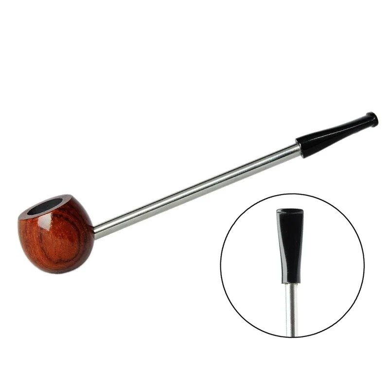 Bubinga Wood Popeye Shape Tobacco Pipe Round Bowl Wax Finished Without Filter Smoking Pipe Accessory