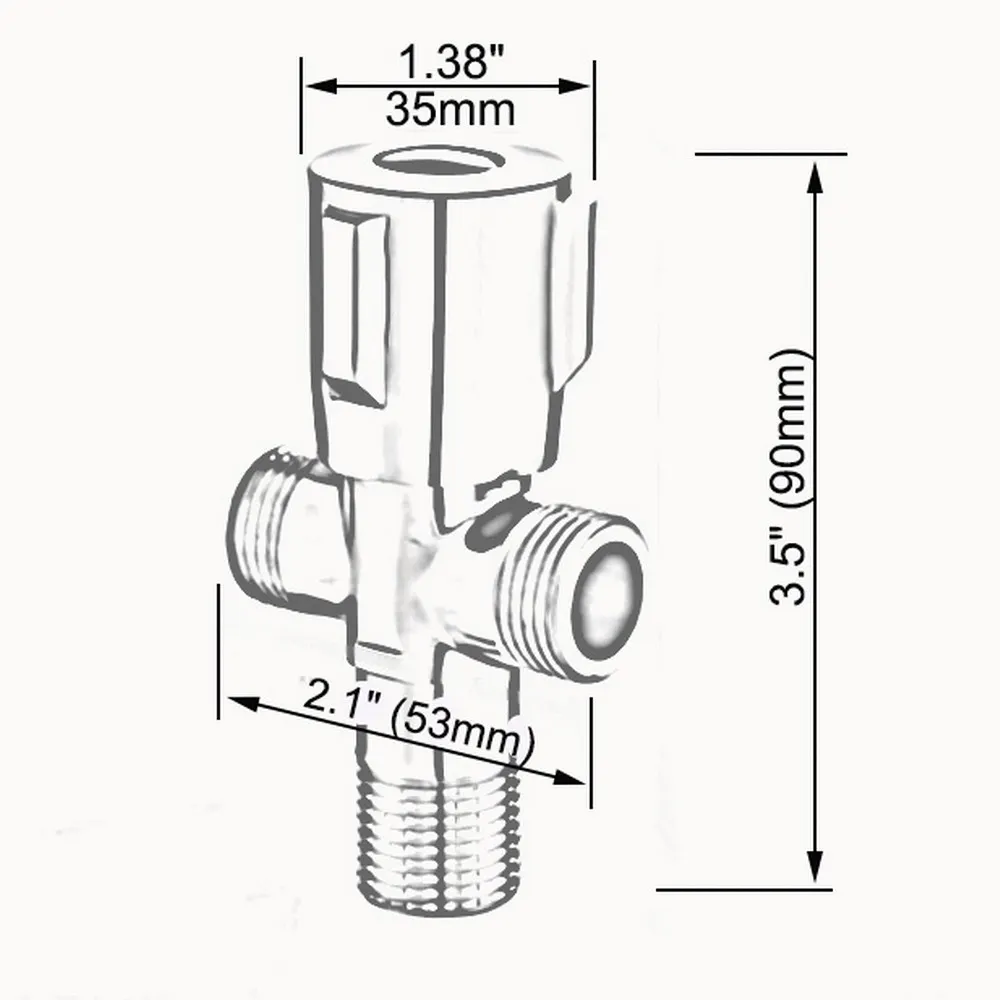 1 in 2 out Way Angle Valve 1/2