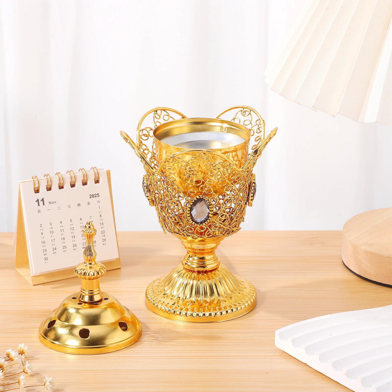 

Electric Incense Burner Metal Indoor Censer for Home Decor Sandalwood Aromatherapy Table Desk Decoration EU Plug Modern Design