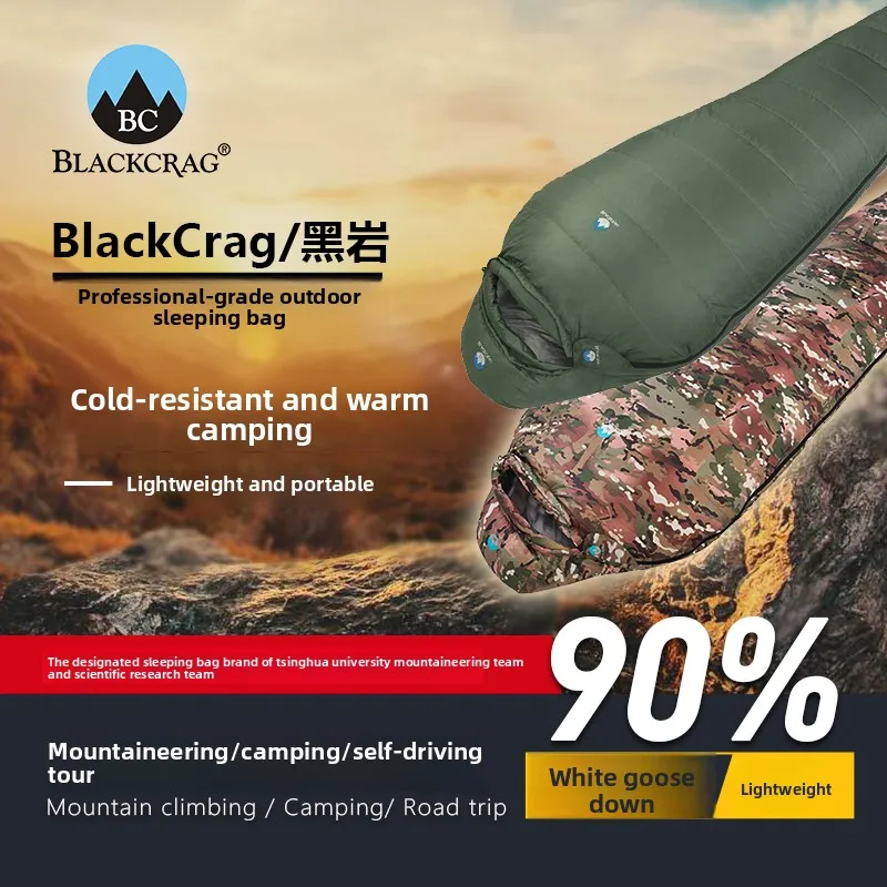 Mummy Style 90%White Goose Down Sleeping Bag,700 FP Winter Cold‑Resistant Backpacking Camping Sleeping Bag Outdoor Hiking Travel