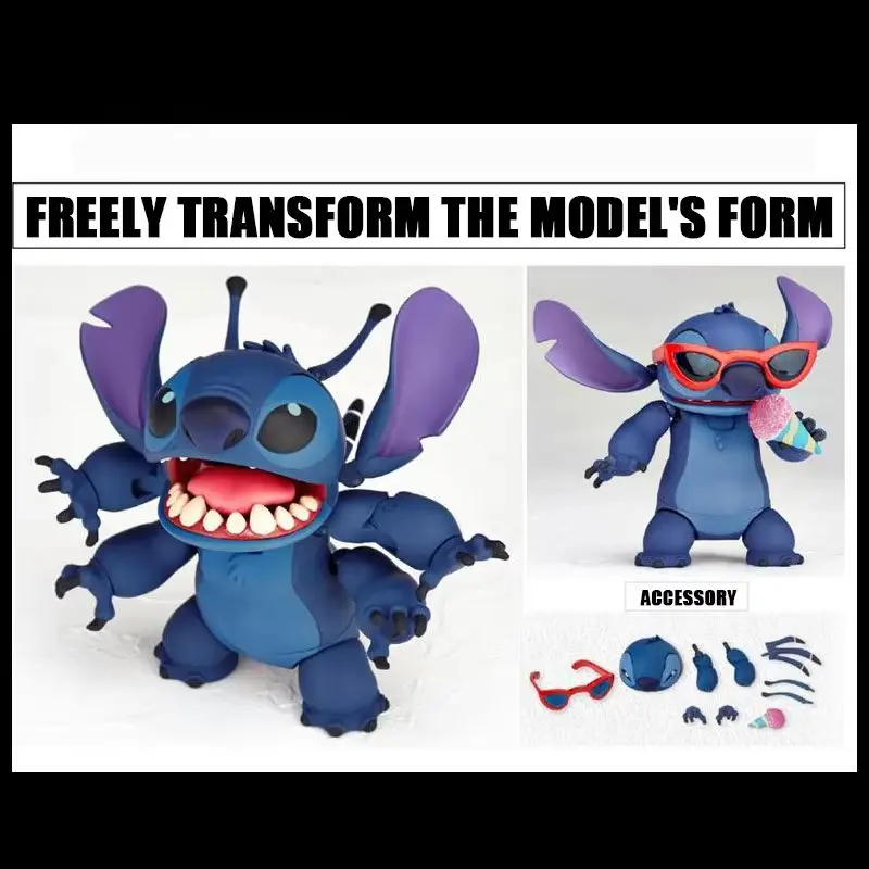 

Новые фигурки героев Stitch, супер крутые Revoltech Stitch, наборы мобильных моделей из ПВХ, игрушки на заказ, украшение для рабочего стола, подарки-сюрпризы