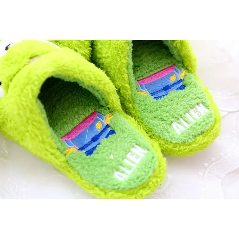 Disney Stitch Alien Donald Winter Slippers Women Shoes Cute Cartoon Home Slippers Girls Warm Plush Indoor Non-Slip Floor Slipper