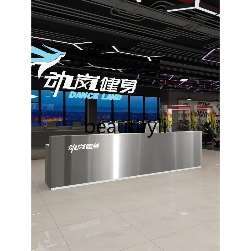 ZzqSimple الحديثة الفولاذ المقاوم للصدأ منصة مشروبات شركة مكتب الاستقبال الصالة الرياضية متجر الملابس صالون تجميل مكتب الاستقبال أمين الصندوق العداد