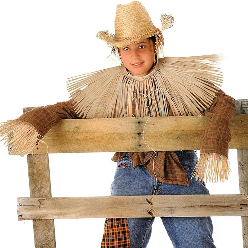 Y50A-3X مجموعة الفزاعة فزاعة زي اكسسوارات الديكور الرقبة الذراع وربطات الكاحل لتزيين حفلة الهالوين