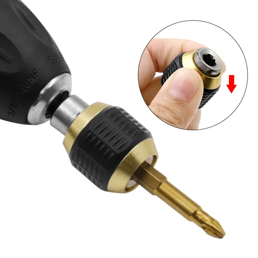 

60mm 1/4 Large Head Pop-Up Quick Change Adapter Release Self-Locking Hex Handle Extension Rod Electric Drill Driver Screwdriver