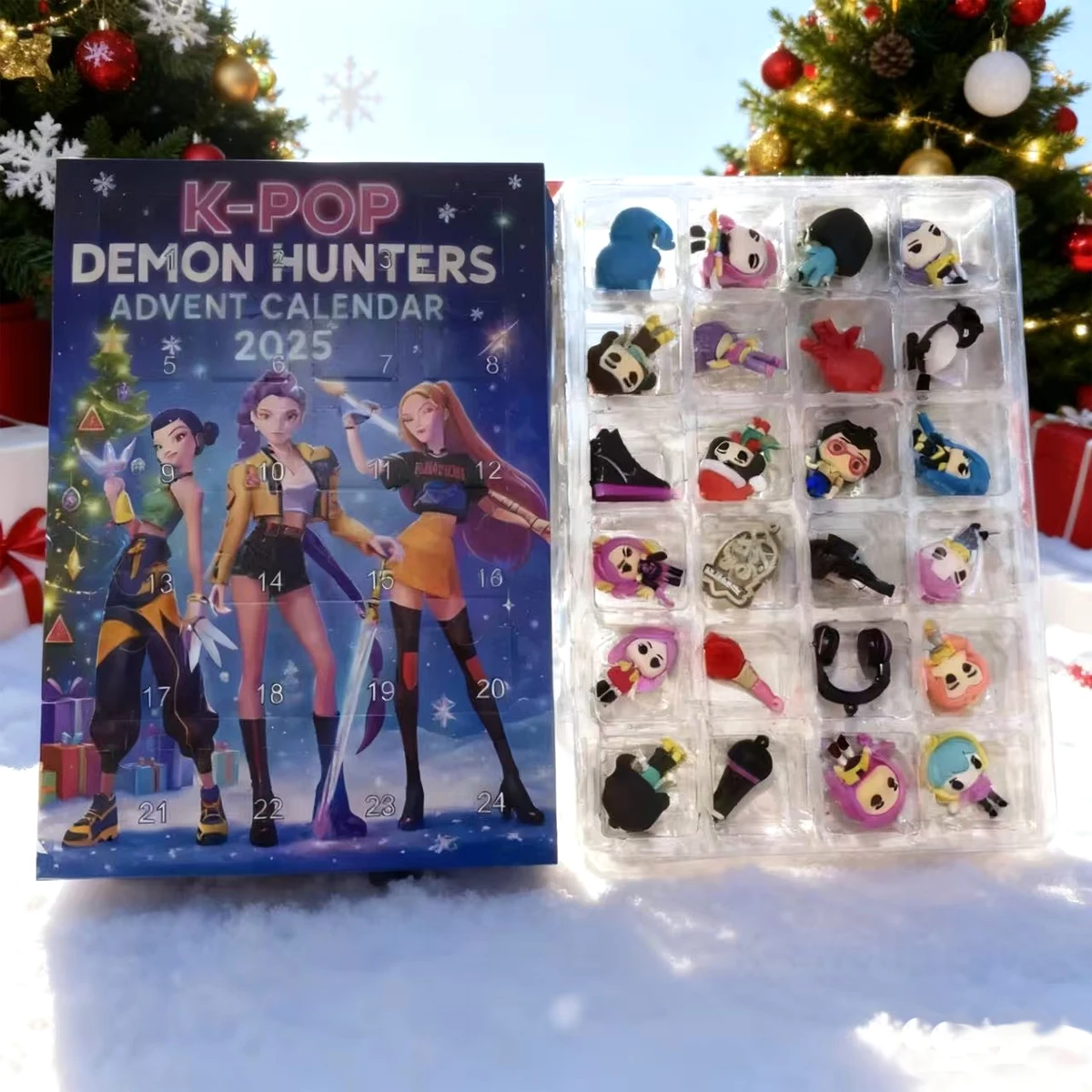 

24 шт., Рождественский Kpop, демон, охотничий адвент-календарь, сюрприз, глухие коробки из ПВХ для Хэллоуина, загадочная коробка, подарки, игрушки