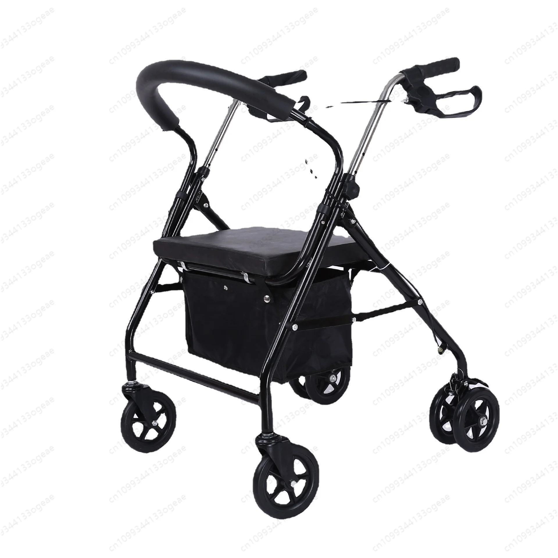 Modern Convenient Elderly People Shopping Trolley With Seat Wheels and Basket Walker for Disabled