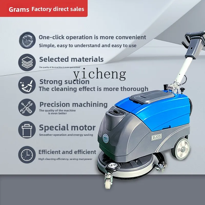 TQH mesin cuci lipat dorong tangan pel listrik kecil pusat perbelanjaan mesin penyapu supermarket kantor