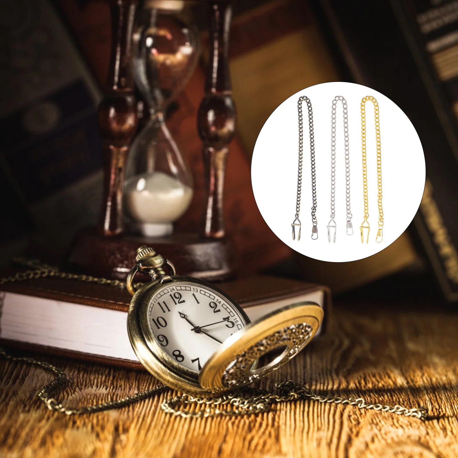 Pocket Watch Chain Metal Decorative Chains Jeans Belt Necklace Making Vintage DIY Long Watches for Men