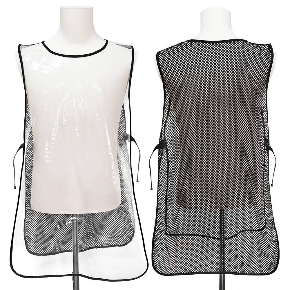 Double-sided Transparent Barber Uniform Antistatic Elastic Salon Hairstylist Apron Durable Breathable Hairdresser Vest