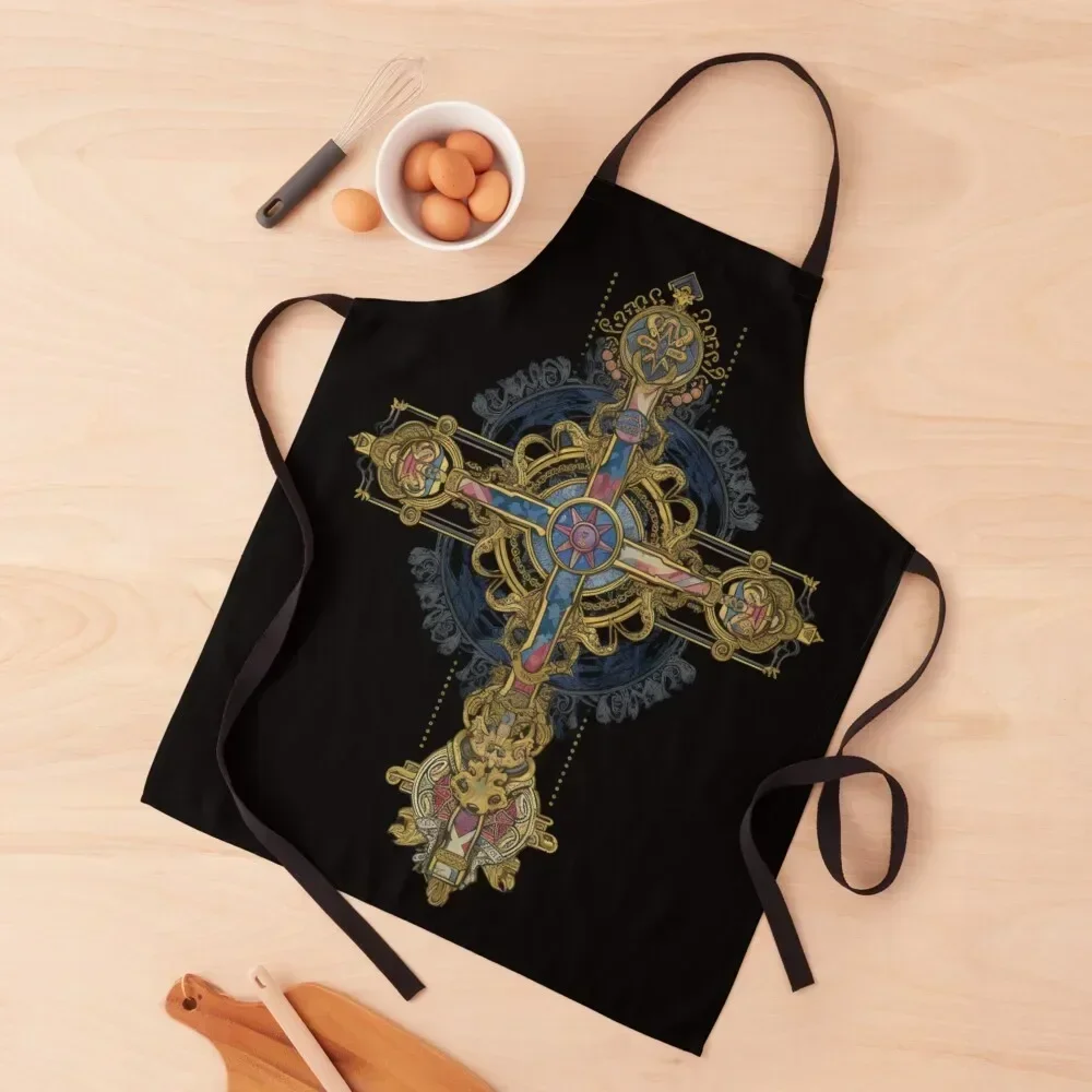 

Rosicrucian Cross Crucifix Apron Kitchen Items cooks clothes Home Supplies Apron