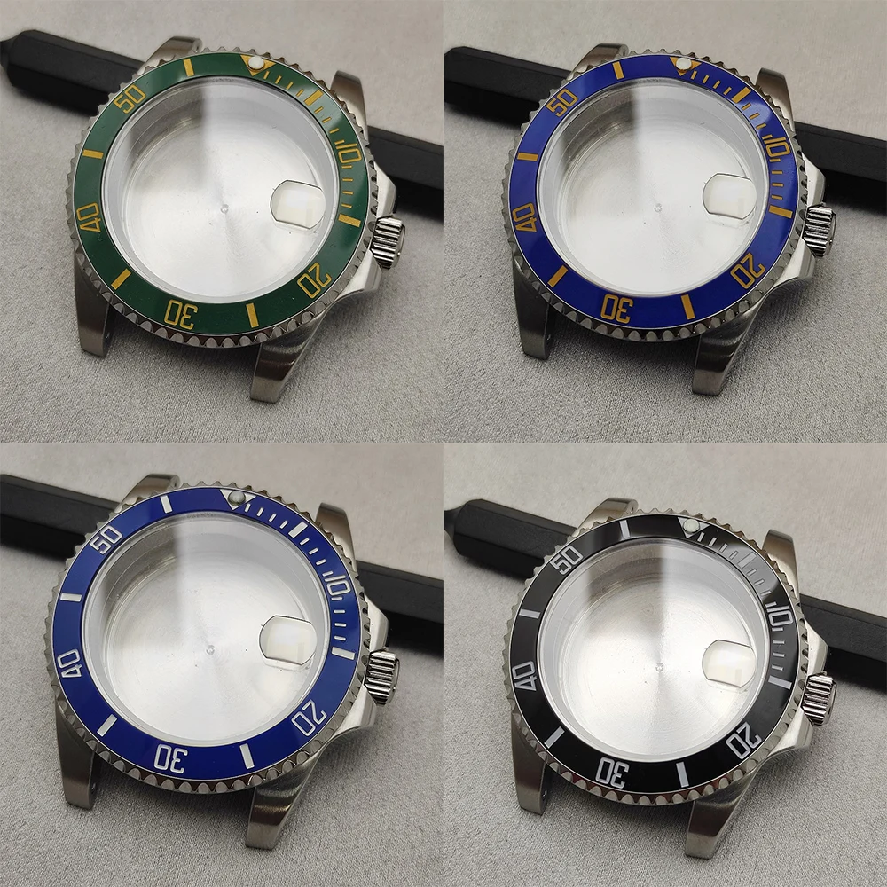 40mm Cases NH35 Case Men's Watch Ceramic Bezel Stainless Steel Sapphire Glass Fit nh35 nh36 Movement/Miyota8215 Movement