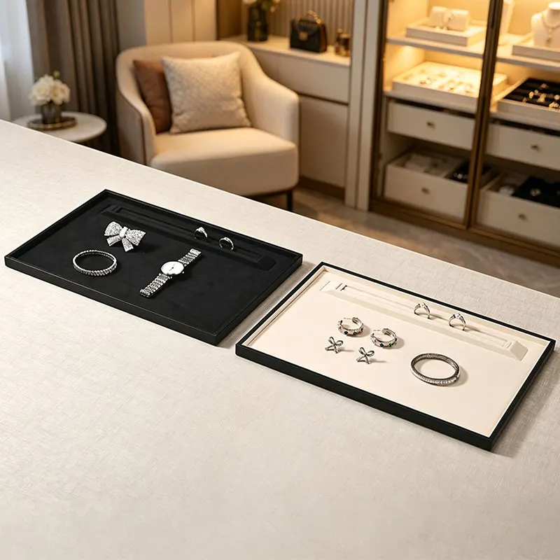 WoodTen Jewelry Tray Rings Necklaces Jewelry Viewing Display Tray Earring Bracelet Jewelry Storage Tray Jewelry Organizer