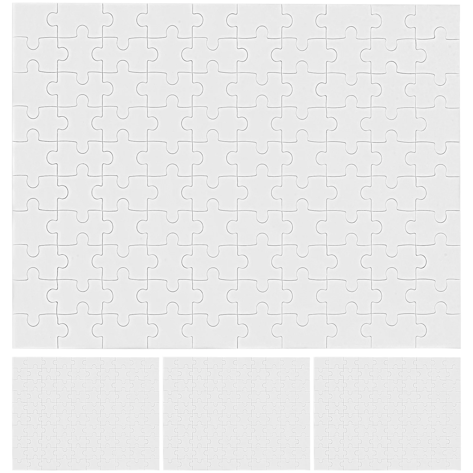 4 Sheets Blank Puzzle Long-lasting Pieces DIY Supply Craft Puzzles Paper Jigsaw