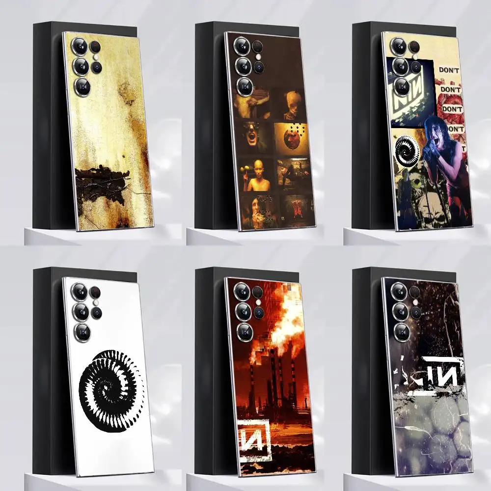

N-Nine Inch N-Nails NIN Phone Case For Samsung S24,30,21,22,23,20 FE,lite,PIus,Ultra,5G,Note,9,10 Transparent Cover