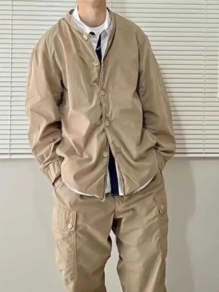 

New Arrival 24AW Collar Jacket Loose Spring and Autumn Washed Stand Up Coat for Men