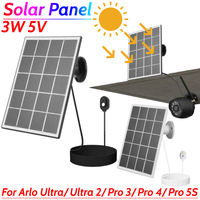 3W 5V Solar Panel Wall Mount Solar Charger Solar Charging Panel for Arlo Pro 4/Ultra 2/Pro 3/Ultra/Pro 5S