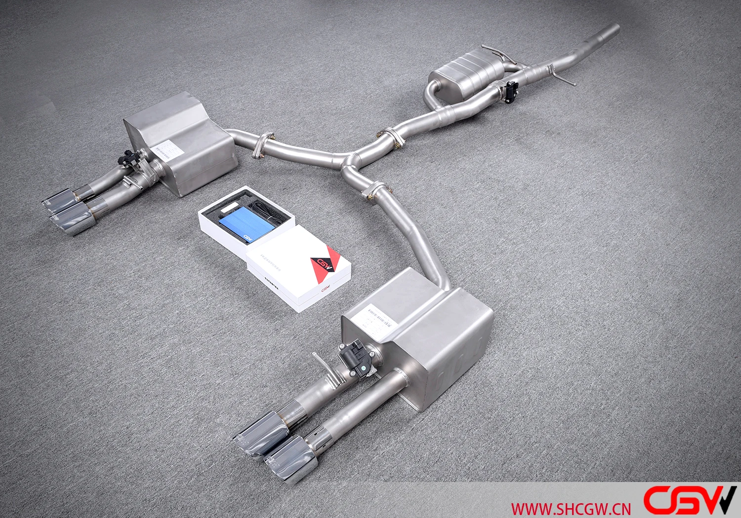 High Performance Stainless Steel Three Valve Muffler Downpipe Catback Exhaust System for A6 C7 2.0T (2011-2018)