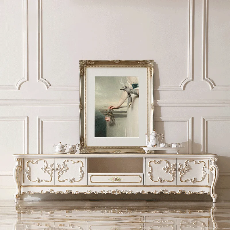 

Classic luxury solid wood carved living room TV cabinet for luxury living room furniture