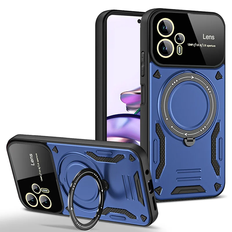 luxury Armor Shockproof Phone Case For Motorola Moto E13 E20 E22 G20 G14 G22 G32 G52 G60 G84 Anti-Fall Car Holder Magnetic Cover