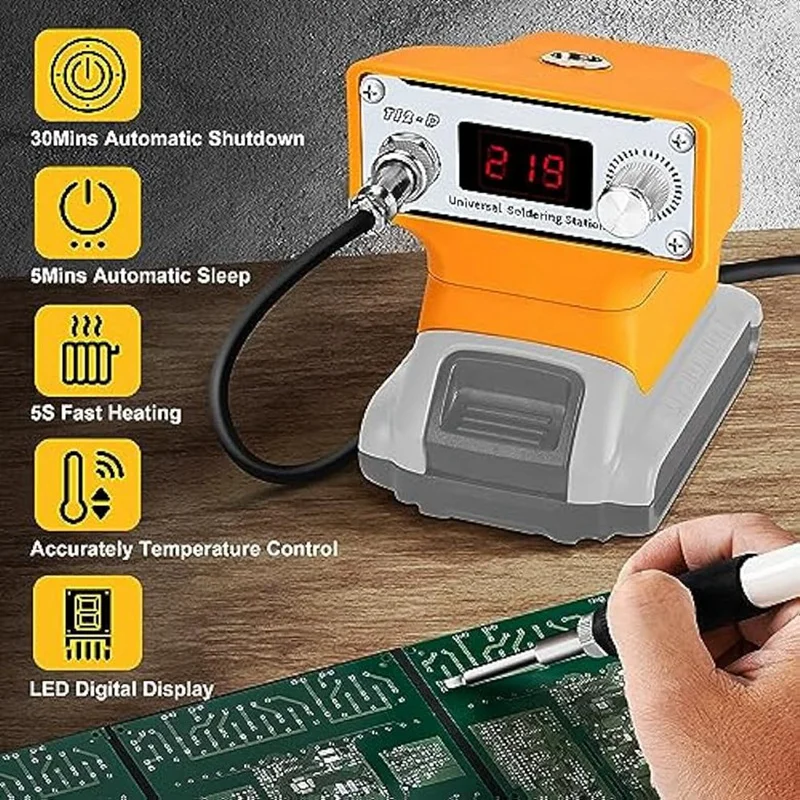 Soldering Iron Set For Dewalt 20V Battery,Battery Powered Digital Soldering Iron With T12 Tip